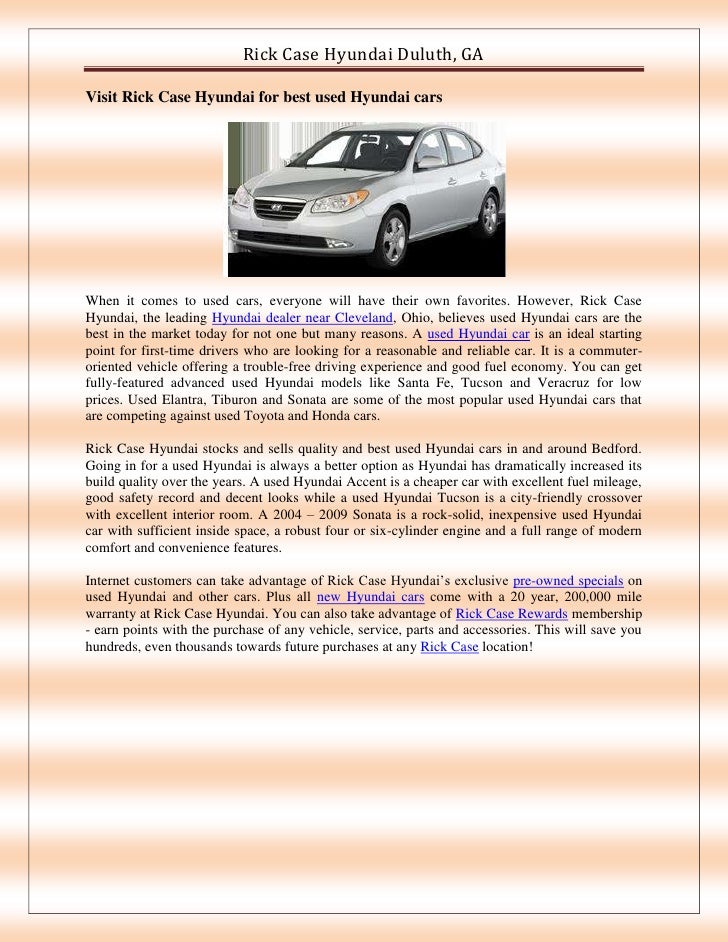 Visit Rick Case Hyundai In Duluth For Best Used Hyundai Cars