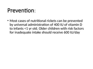 Rickets Health Risk Comprehensive Overview of Rickets: Causes, Diagnosis, and Treatment | PPTX