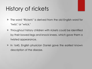 Rickets (nasrum seminar) nutritional and others | PPTX