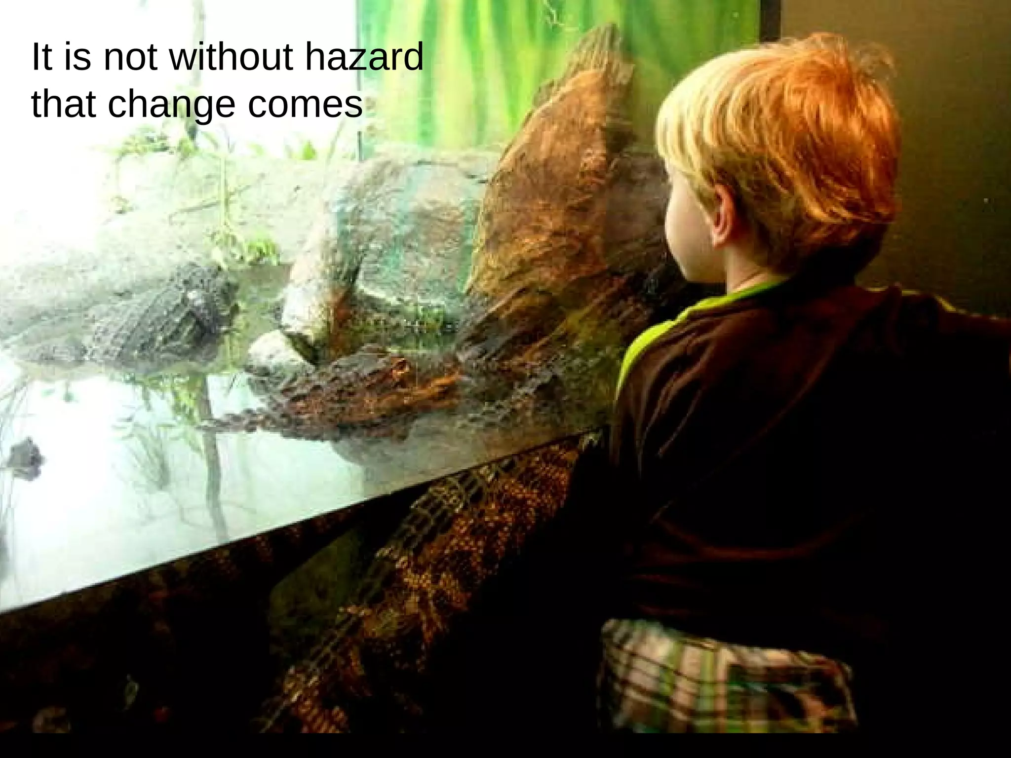 It is not without hazard  that change comes  