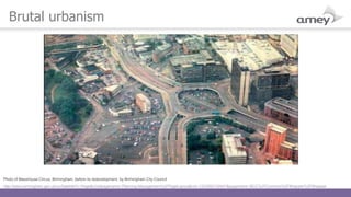 Brutal urbanism
Photo of Masshouse Circus, Birmingham, before its redevelopment, by Birmingham City Council
http://www.birmingham.gov.uk/cs/Satellite?c=Page&childpagename=Planning-Management%2FPageLayout&cid=1223092740947&pagename=BCC%2FCommon%2FWrapper%2FWrapper
 
