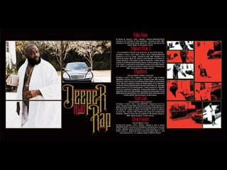 Mafia Music

(W. Roberts, M. Carpenter, L. Elliott, J. Mollings, L. Mollings) (BMI/SESAC/ASCAP)
Produced by The Inkredibles for Nasty Beatmakers. Recorded by Eddie “eMIX”
Hernàndez at The White House Studios, Atlanta, GA. Mixed by Ray Seay at Echo
Studios, Atlanta, GA. Mix assistant: Joe Fitz.

Maybach Music 2

featuring T-Pain, Lil Wayne & Kanye West

(W. Roberts, K. Crowe, E. Ortiz, F. Najm, D. Carter, K. West, D. Wansel) (BMI/ASCAP)
Produced by J.U.S.T.I.C.E. League. Recorded by Eddie “eMIX” Hernàndez at The
White House Studios, Atlanta, GA. Mixed by Leslie Brathwaite at Patchwerk Recordings, Atlanta, GA. T-Pain appears courtesy of Jive Records. Lil Wayne appears
courtesy of Cash Money/Universal Motown Records. Contains a sample from “Time
Is The Teacher” as performed by Dexter Wansel. Courtesy of Sony BMG Entertainment. Written by D. Wansel and published by Warner-Tamerlane Publishing Corp.
(BMI). Used by permission. All rights reserved.

Magnificent

featuring John Legend

(W. Roberts, K. Crowe, E. Ortiz, J. Stephens, D. Harris, A. Bofill, J. Cohen, M. Walden)
(BMI/ASCAP) Produced by J.U.S.T.I.C.E. League. Recorded by Eddie “eMIX” Hernàndez
and Thomas “Tomcat” Bennett at The White House Studios, Atlanta, GA, and by Anthony
“Rocky” Gallo at The Cutting Room Studios, NY. Assistant engineer at The Cutting Room:
Tom Gardner. Mixed by Leslie Brathwaite at Patchwerk Studios, Atlanta, GA. John Legend
appears courtesy of G.O.O.D./Columbia Records. Contains a sample from “Gotta Make
It Up To You” as performed by Angela Bofill. Courtesy of Arista Records LLC. Written by
Angela Bofill, Jeffrey Cohen, Michael Walden and published by Universal Music-Z Songs
(BMI)/Gratitude Sky Music/WB Music Corp. (ASCAP)/When Words Collide Music/See No
Evil Music (ASCAP). Used by permission. All rights reserved.

Yacht Club

featuring MAGAZEEN

(W. Roberts, K. Crowe, E. Ortiz, J. Pate) (BMI/ASCAP) Produced by J.U.S.T.I.C.E.
League. Recorded by Eddie “eMIX” Hernàndez and Thomas “Tomcat” Bennett at The
White House Studios, Atlanta, GA. Mixed by Leslie Brathwaite at Patchwerk Recordings, Atlanta, GA. Contains a sample of the recording “El Jardia” as performed
by Johnny Pate. Courtesy of MCA Records under license from Universal Music
Enterprises. Written by Johnny Pate and published by EMI Hastings Catalog Inc.
(BMI). Used by permission. All rights reserved.

Usual Suspects
featuring Nas

(W. Roberts, M. Carpenter, L. Elliott, J. Mollings, L. Mollings, N. Jones, K. Cossom)
(BMI/SESAC/ASCAP) Produced by The Inkredibles for Nasty Beatmakers. Recorded
by Adam “AdaBeasie” Beyrer for AB Music LLC. & Seven Eight Music LLC. At KDS
Studios, Orlando, FL. Mixed by Ray Seay at Circle House Studios, Miami, FL. Lead
vocal performed by K.C. K.C. appears courtesy of NARS/Jive Records.

 