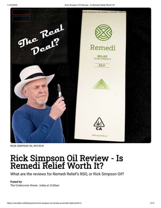 Rick Simpson Oil Reviews - What is the Best RSO?
