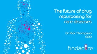 The future of drug
repurposing for
rare diseases
Dr Rick Thompson
CEO
 