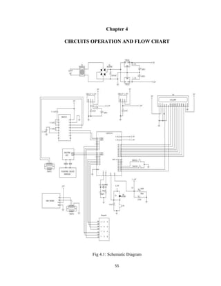 55
Chapter 4
CIRCUITS OPERATION AND FLOW CHART
Fig 4.1: Schematic Diagram
 