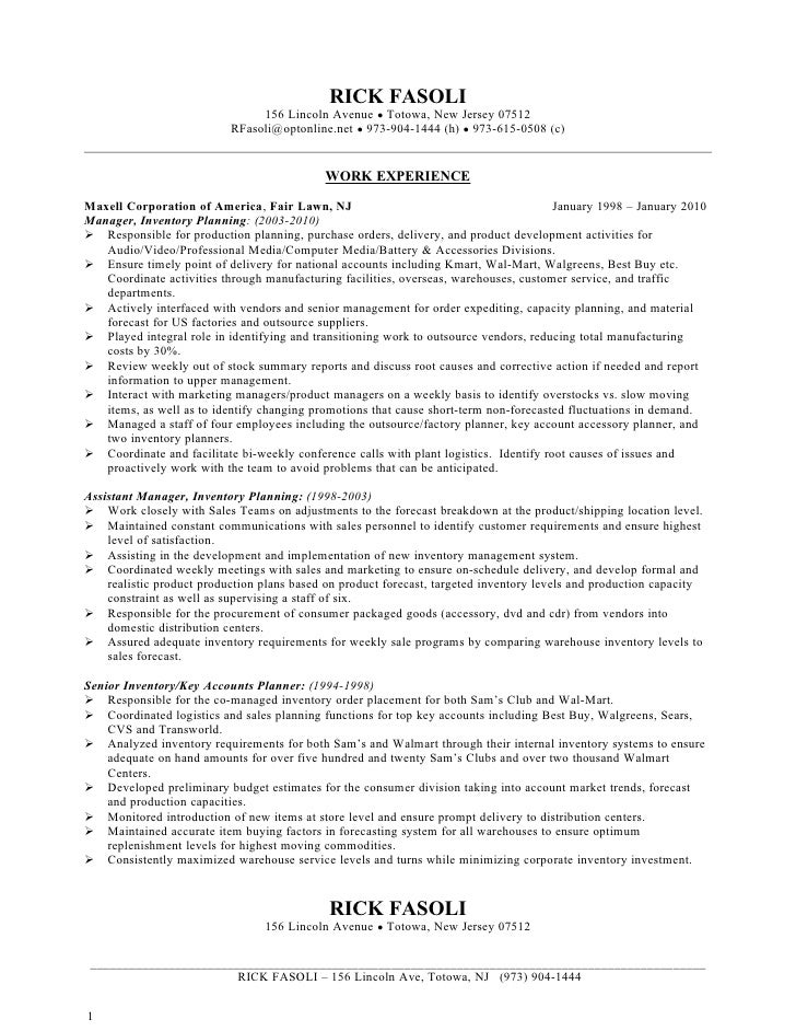 walmart sample resumes