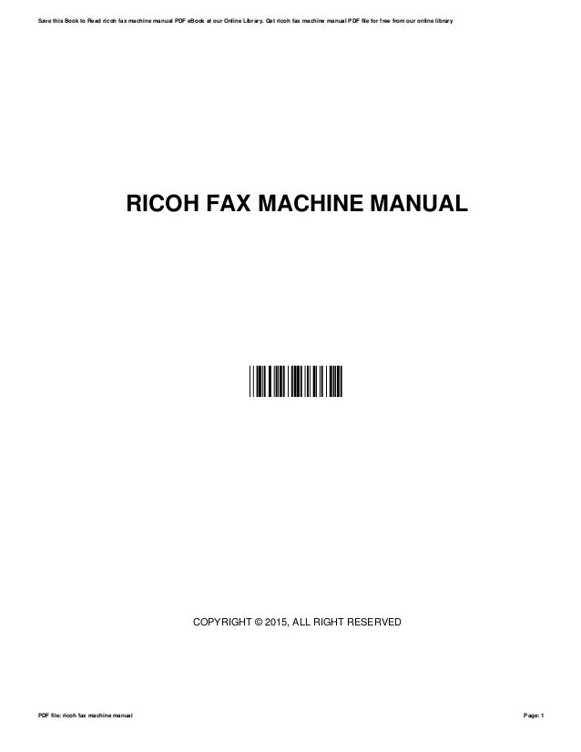 Ricoh faxmachinemanual