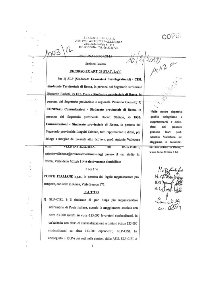 Ricorso ex articolo 28