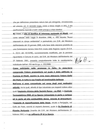 Ricorso VAS contro decreto cancella SIN Pitelli