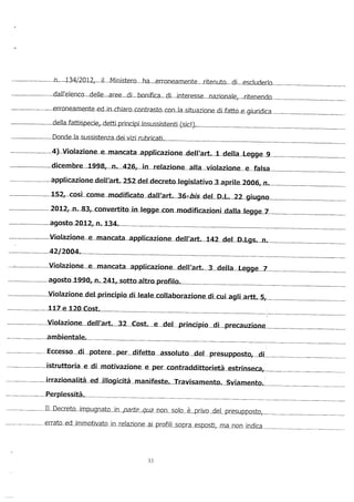 Ricorso VAS contro decreto cancella SIN Pitelli