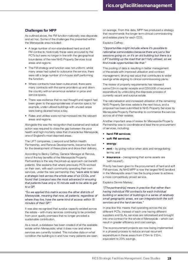 Rics Strategic Facilties Management Case Studies