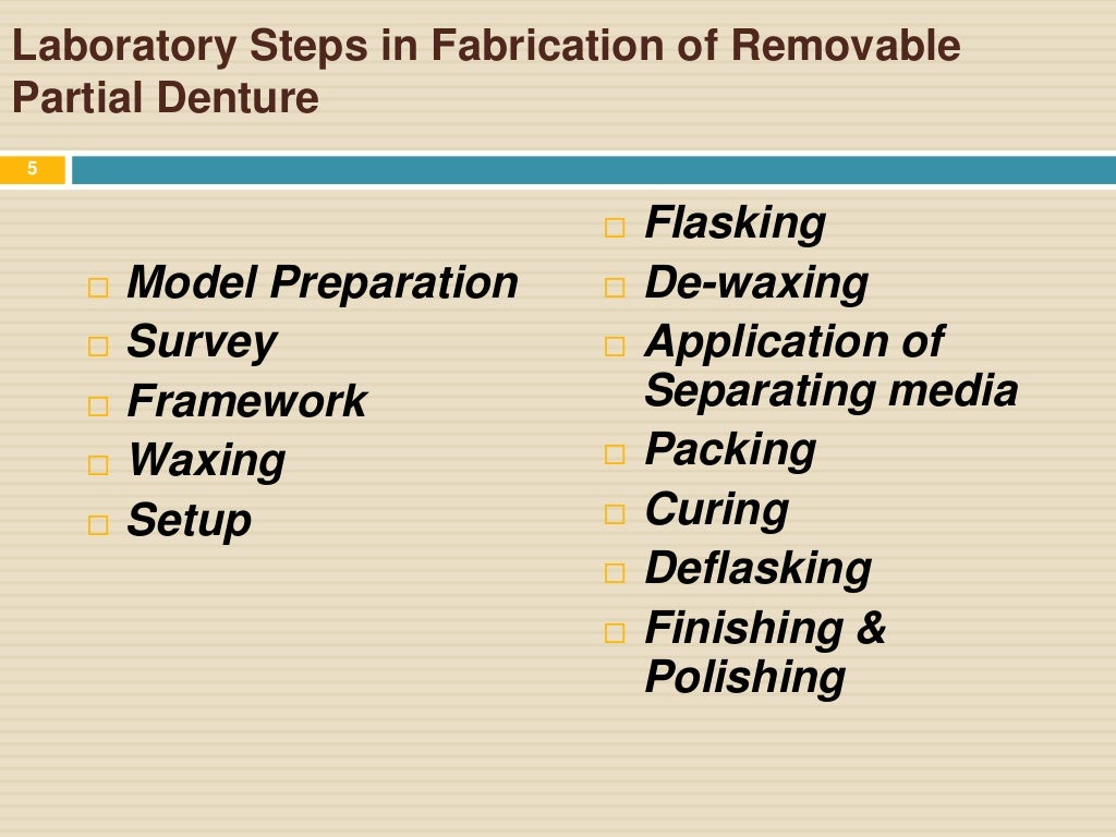 Steps of Fabrication of Removable Partial Denture