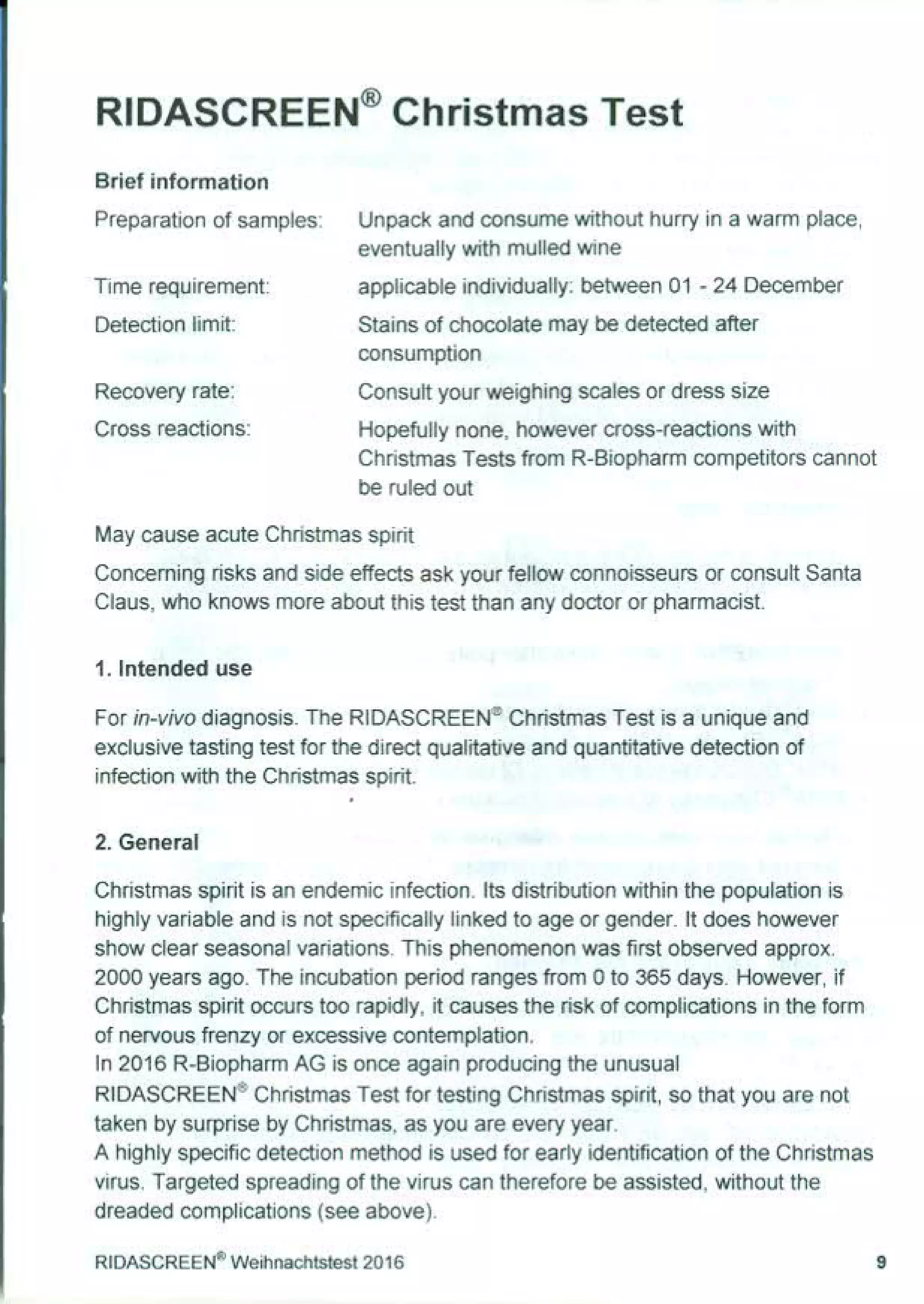 RIDASCREEN Christmas Testkit from R-Biopharm