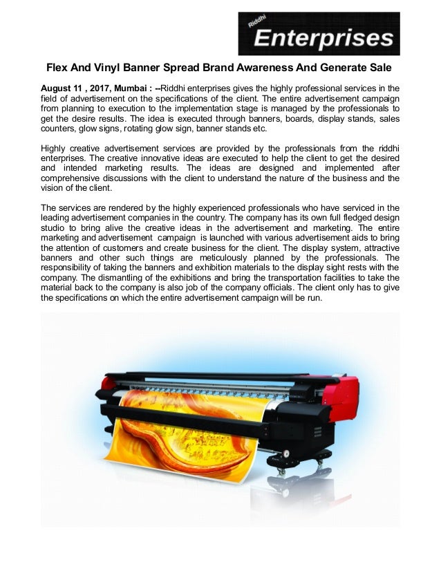 Flex And Vinyl Banner Spread Brand Awareness And Generate Sale