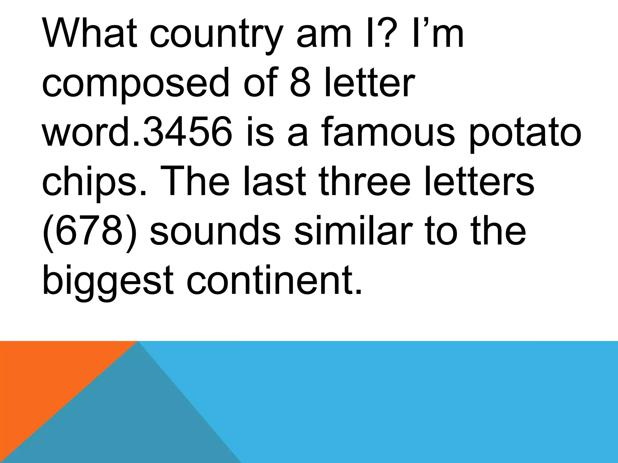 Country riddles | PPTX