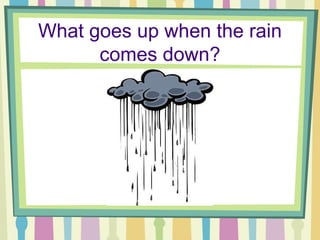 What goes up when the rain comes down? 