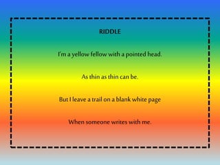 Yellow Riddles Riddles | PPTX