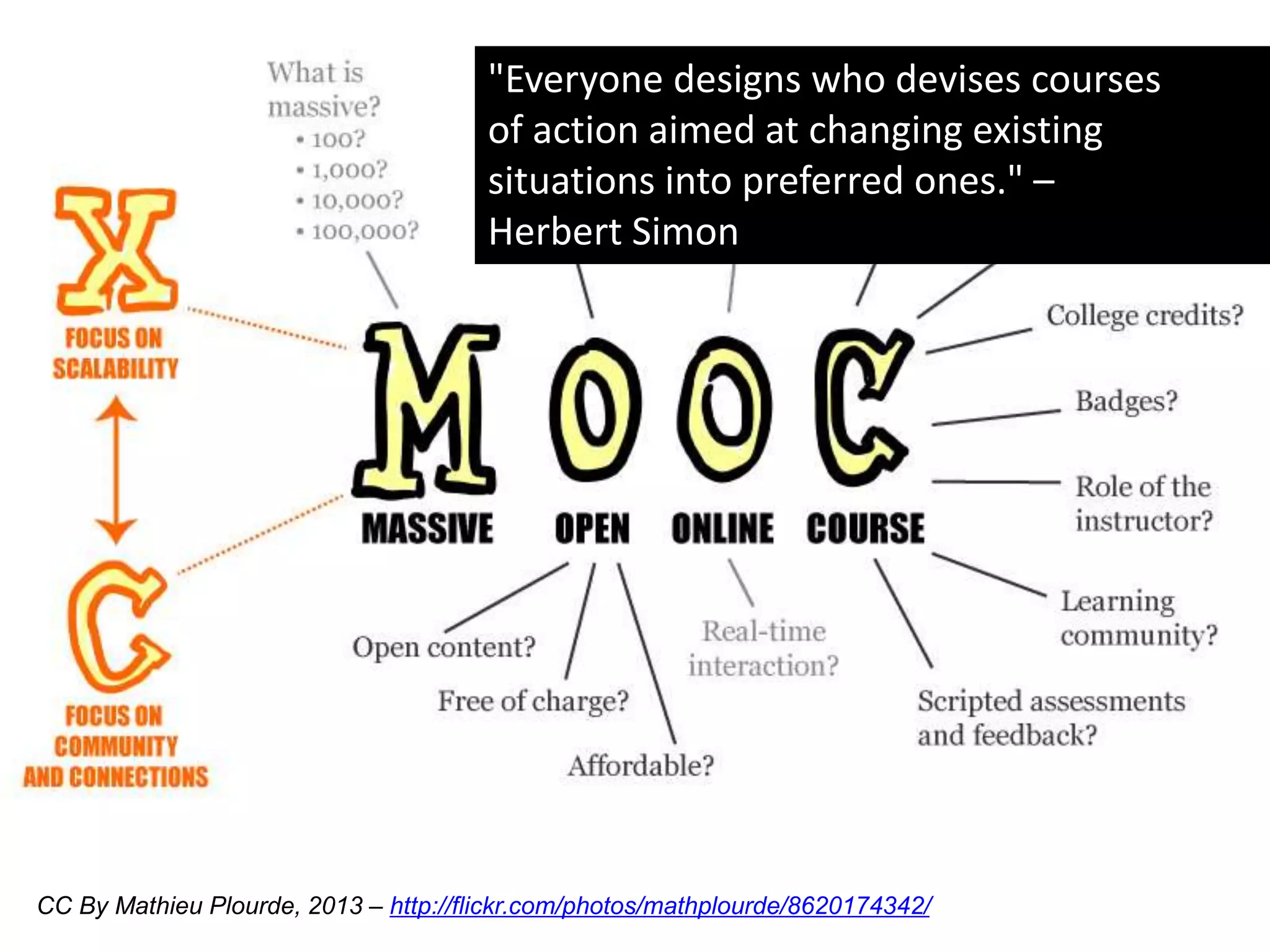 CC By Mathieu Plourde, 2013 – http://flickr.com/photos/mathplourde/8620174342/
"Everyone designs who devises courses
of action aimed at changing existing
situations into preferred ones." –
Herbert Simon