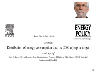 Più benessere con meno energia? Società a 2000 watt - Svizzera 2050