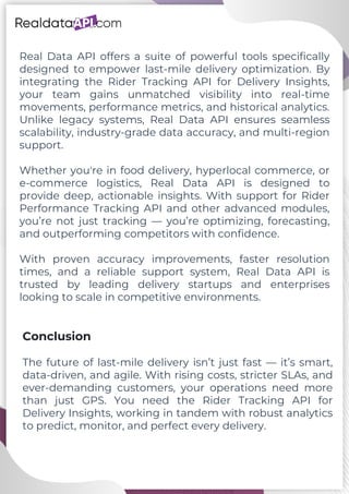 Rider Tracking API for Delivery Insights | PDF