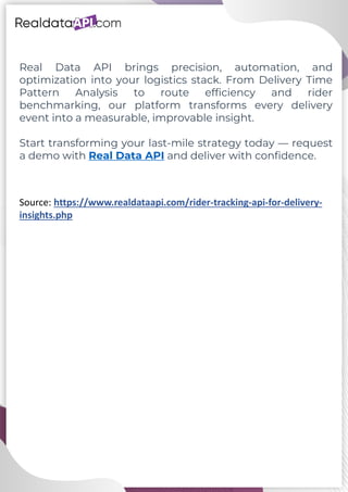 Rider Tracking API for Delivery Insights | PDF