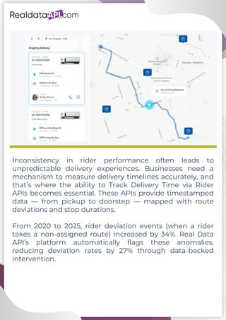 Rider Tracking API for Delivery Insights | PDF