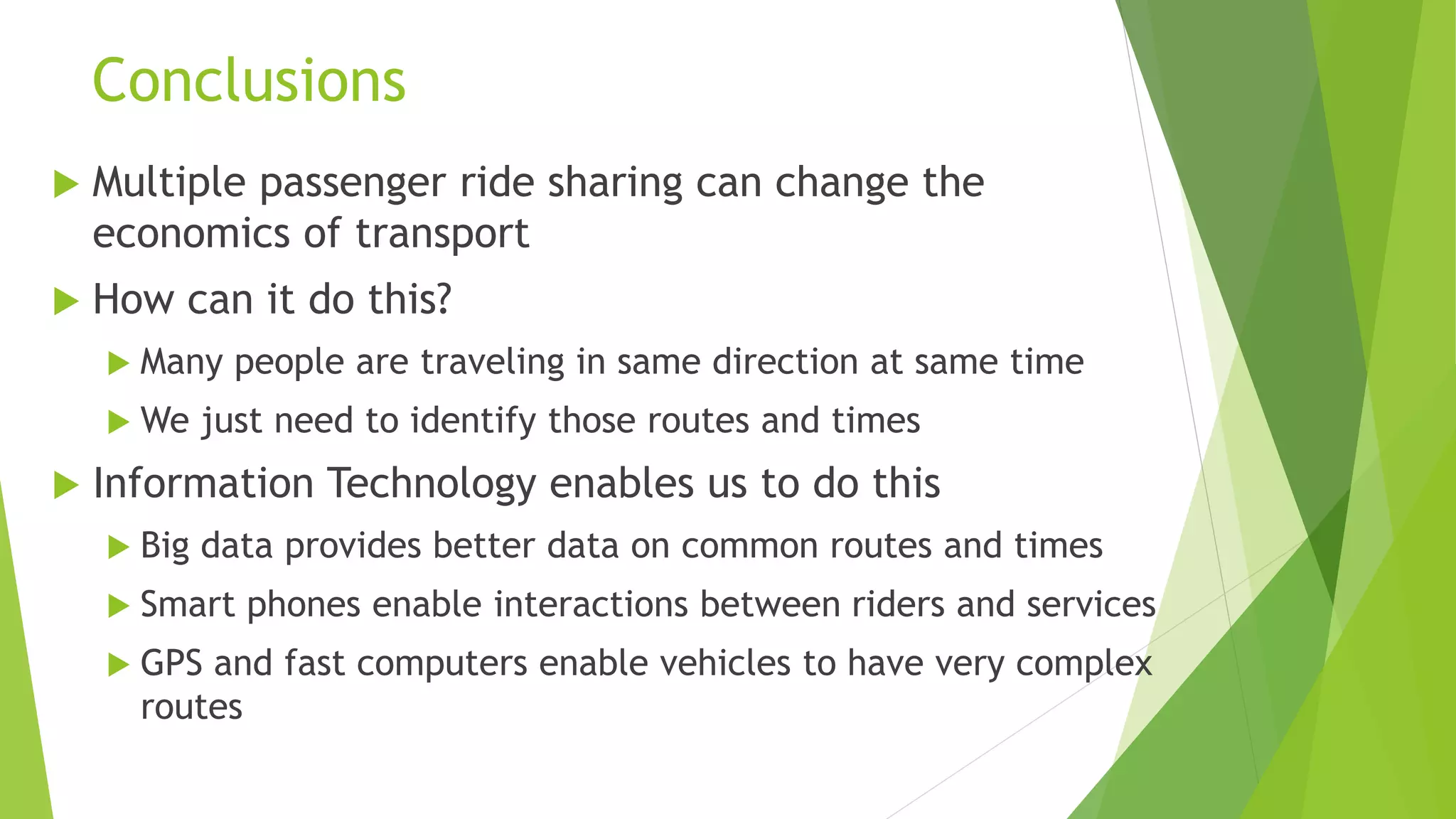 Why the Differences?
 Public Transportation tends to be more economic when
 Population is large, population density is high
 Cities are designed around walking (and not cars)
 Cities are centralized and commuting is one direction (e.g., Tokyo)
 Public Transportation is often designed for centralized one
direction commuting during peak hours
 Easy to design; just bring people downtown for
work and then back home
 Train and bus routes are fixed, repeat same routes
 Routes are repeated with only changes
in frequency of service by time of day
 