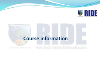 Course information
 