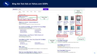 16
Bing Ads Text Ads on Yahoo.com SERPs
Nextag CSE
Bing Ads
Text
Yahoo Text
Ad
Yahoo
Product Ad
 