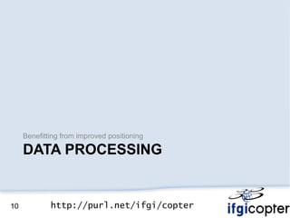 Benefitting from improved positioning

     DATA PROCESSING


10           http://purl.net/ifgi/copter
 