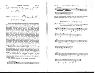 Nme.-Besides the whole-tone step and contra-fifth change, a
few more ways of inodz~lationto the keys of the dominant have
here been resorted to, and first of all the direct chanfe oftneaning
of a clatzg /y the addition of the disso~znnce
characteristic to its new
s&,rz~cunm. Thus in "9, 152 and 153 the 'tonic changes to
+subdominant on account of the sixth characteristic for suh-
dominant significance being added; in 156 the "tonic changes to
minor uppcr-dominant by the addition of VI, in 158 and 159 the
minor tonic receives the stamp of minor subdominant by the
addition of VII. The returns (retrograde tnodulations) are carried
out in thc same way; only in 159 an entirely new expedient is
made use of, the chroma ti^ aZfe(euntiono
f the tonic third Rule :
the raisitzg of the third o
f ihe minor tonic ~ v e s
the major chord
which results upper-dotnixant signc$cance; the Zo7fiering oy the third
ofthe major tonic gives tlie ~iri~zor
chord which results sn6dominant
sig-nz$cunce; in short, the clang resulting from the chroinat~c
alteration of the third receives the significance of the "turn-of-
harmony clang" (contra-clang). Even if this rule does not
always hold good, it yet forms a valuable hint and support.
Exercises which are in iambic rhythm (2 1 A; 1 i),
or
alternate between the latter and notes of equal value, are to be
written note against note in three parts; the fourth part to be
figured then proceeds in notes of tlie next smaller value (for
J / d in quavers, for ,
b 1 J in semiquavers) ;the "dotted rhythm"
,PI J . is to be opposed by rllovement in quavers. In these
exercises more than one intermediate note will have to be in-
serted, without, however, exceed~ngthe limits of the expedients
hitherto allowed.
The follo~7ing
hints will, for the present, be sufficient :
Part for Firuration:
Chap. 11.1 C~IAI~ACTERISTZC
DISSONANCES.
61
!
it., the introduction of aux~liarynotes on both sides cannot be
avoided, and octave leaps will often have to be resorted to.
1
I EXERCISES
161-172 (not for figuration).
(The tonal functions are to be added, as h~therto,
in working out.)
161-163 (Highest part given st Violin]).
161.
162.
+...i , ! , , ,
i r - - ' 1
- , -
o dV" + .. 'a .. .. d"" O
a e7 a .. o 5 ..
In I r 3
 
