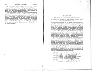140 HARMONY
SIMPLIF~D. [chap.111.
The sign --occurring in a few of these examples between
two numbers, indicates an enharnronic tie; e.6, in zgo, ifwe assume
D-major to be the key of the exercise, then 6) (the prime of. the
parallel clang of the minor under-dominant) is to be sustained as
a$ (third of the dominant of the tonic parallel).
All these exaniples, as indeed all those merely indicating the
functions of harmonies, should be worked out in a number of
dzfferent Keys. As no part is given, and also but little of the bass
part is indicated, it is possible for each workiny to turn out CHAPTER TV.
dzre~ent. The great value of this hind o
f exercise' arises from THE CHANGE OF TONAL FUNCTIONS (~~ODULATION).
its leaving conlplete free playfor me/adicprogression. The aspiring
student will not be satisfied with a merely correct connecting S I ~ . C H A N G E OF MEANING OF THE SIMPLEST HARMONY STEPS.
of each two chords which follow each other, but will soon learn CHARACTERlSTlC TIGURATION.
to look for the melody lines of the exercise as a whole, at least in
the soprano and bass.
INour exercises hitherto we did not, indeed, entirely avoid modu-
lation, but only resorted to a very few means o f transition, and
those only occasionally and without particularly discussing them,
merely for the sake of giving aninlation and variety to the ex-
amples; our principal aim was directed towards strengthening
the feeling of tonality and extending to the utmost the circle of
harmonic forn~ationsintelligible in their relation to one and the
same tonic. Our formulas for the tonal functions gradually
became more complicated, but became simpler again with the
introduction of intermediate cadences. We, indeed, succeeded in
characterising every chord not only as a transfornlation of another
major or minor chord, but also as a more or less equivalent
representative of some tonic, dominant, or subdominant.
We now set ourselves the opposite task, that of finding out in
which direction harmony steps which, according to the obser-
vations made in the previous chapters, are intelligible witbout
denial of the tonality, are calculated to incite modulation. In so
doing we shall soon perceive that the very simplest succession of
harmonies may help to bring about modulation, if we call to our
aid either characteristic dissonallces or characteristic figuration-
notes, or again rhythmical expedients.
Even in our first explanations we could not but acknowledge
the fact that the contra-fifth step in its outer form coincides en-
tirely with the retrograde plain-fifth step, and likewise the plain-
hfth step with the retrograde contra-fifth step :
(T-S) in c-major : cf-f+ - contra-filthstep;
in ~-m+ljOr: c+-f+, plain-fifth close (D-T)
(T-D) in c-major : c+-,?+ - plain-fifth step ;
in G-major: c+-g+, contra-fifth close (S-T)
CT--9in A-minor: "e-Ob - contra-fifth step ;
in E-minor : "e-%, plain-fifth close CSSST)
cT-5) iu ..-minor : "
*
"
a = plain-fifth step;
in ~-minOr
: "
e
%
,
contra-fifth close rT-OD).
 