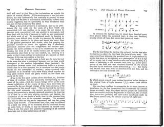 shall still need to give hi111 a few explanations as regards the
nature of ~nusicalrhythm. If his sentences are to turn out satis-
factory, not only harmonically but rilusically in general, he must
first learn how the laws of sym~netricalconstruction, hitherto only
scantily suggested, may be specialised, on what foundation they
rest, and of what exceptions they admit.
Music is the art of syininetry in succession; just as in archi-
tecture the eye seeks out the parts of a form which are
symmetrical with one another, so in mnslc the ear desires to
perceive parts sym~netricalwith one another in succession, and
from them with the help of memory to build up and understand
the whole work of art. T o comprehend music by listening is,
therefore, tnore difficult than to take in a structure by looking at
it ; the latter remains in its place and leaves the mind time
for the gradual penetration into details, after first grasping the
principal outlines-in music the opposite way is absolutely
pescribed: whoever does not comprehend the smallest sym-
metries can never penetrate so far as to understand the whole.
Besides, the work of art in s~unds
hurries past so rapidly and
irrecoverably that there is but one comfort, viz., listening to it
again, so that it may perhaps be understood at a second or third
hearing, if this was not possible at the first.
The blocks out of which music is built are the bars, but not
in the sense that what is contained between two bar-lines would
correspond to the smallest independent ideas (motives) ; the
colnparison between music and architecture holds to a greater
extent than is at first apparent, for in structural art also, single
blocks do not correspond to motives ; rat1le~-covered with
sculptures or in fret-work-only when firmly joined together do
thev yield motives which are partly worked on one stone and
, , . .
partly on the ncxt.
A bar in the first place consists of two ti7ne-6en/s, i.e., divisions
of time of medium dpration practically corresponding to the
speed of the pulse, which for hitman beings serves, as the most
natural subdivision of the course of time; these t~me-unitsare
perceived by the ear through change of the tone-substance, or by
interruotion of the sound (rests). The two beats of the bar form
~~ ~~
the fi;st small symmetry the second, so-called nccenftd, beat
closing the symmetry is, as such, rendered prominent by lingering
on it-but as a rule very slightly-(accent), and besides, the
connection of the two beats is made clear by the increase from'
the unaccented beat to the accented-crescendo. The accented
beat may be twice as long as the unaccented, and this fact gives
rise to triple measure. The accented beat, then, may be followed
by a silent one (rest), or the accented note be sustained during
an extra beat, or finally, it may be followed by another note.
Thus, in the first place, the primitive beginnings of all mnsicak
form take root in these subdivisions of time :
Chap. IV.1 T ~ E
CNANGE
Olr TONAL
FUNCTIONS. '75
I
Or: J J r - J r 4 ,etc.
U - U -
01: 2 ' ? d ? d etc.
U - ,I - U -
-- -
Or finally : ? .
! J ? J J J J
V - V - " -
In notation the bar-line has, for about three hundred years,
been placed before the accented heat; it does not, therefore,
actually divide off bars, but marks their points of stress :
Not the heat before the bar-line (the np-heat), hut the beat after
the bar-line is called the first beat (thefoint-of-strers note). The
unaccented beat following the accented one in triple measure is,
in the first place, to be regarded as a prolongation of it as a sign
of its accent, but it may introduce new tone-substance, first, in a
sense of belonging to the accented beat (thus, e.8, in the synco-
pation of the third and first crotchets followed on the second
crotchet by the resolution of the dissonance, p. 117). But finally
this second beat may even be detached from the first, and be-
referred to the next accented one :
NB.
a-LJ-J-'-?-!-JL
4 - C=
by which means a much more restless forillation, rather foreign to
the original forill of triple measure (JjJ), arises (with double
nn-heat).
~~r
But now bars combine in symmetries in the same manner as
time-beats, ie., the first (unaccented bar) is answered by a second
(more accented) ; then, also, these hwo-bar ,,vof@s are confronted
with one anotherand form hnZJ3enbds of four bars, two of which
(the jo?esc,tion Lprotasis] and njfey-section [apodosis]) make up
the largest normal form, the sentence or$enbd of eight bars :
I'orc-..crion. Aiter-sccrion.
-
_
_
_
_
_
l 1
Period.
 