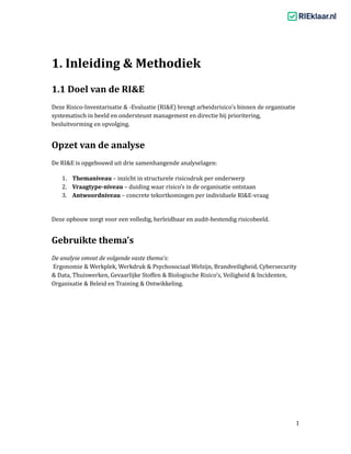 Voorbeeld Risico-inventarisatie en –evaluatie (RI&E) | PDF