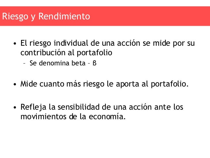 riesgo y rendimiento