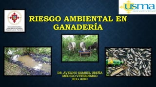 RIESGO AMBIENTAL EN
GANADERÍA
DR. AVELINO SAMUEL UREÑA
MÉDICO VETERINARIO
REG. #289
 