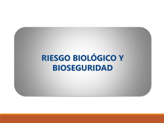 RIESGO BIOLÓGICO Y
BIOSEGURIDAD
 