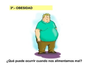 3º.- OBESIDAD




¿Qué puede ocurrir cuando nos alimentamos mal?
 