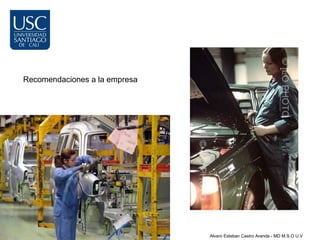 Recomendaciones a la empresa




                               Alvaro Esteban Castro Aranda - MD M.S.O U.V
 