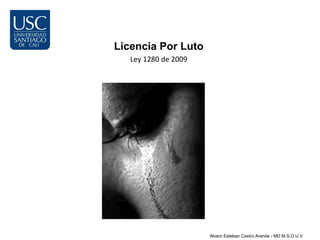 Licencia Por Luto
   Ley 1280 de 2009




                      Alvaro Esteban Castro Aranda - MD M.S.O U.V
 