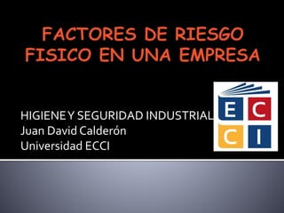 HIGIENEY SEGURIDAD INDUSTRIAL
Juan David Calderón
Universidad ECCI
 