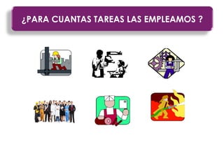 ¿PARA CUANTAS TAREAS LAS EMPLEAMOS ?
 