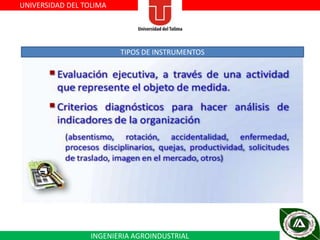 UNIVERSIDAD DEL TOLIMA

TIPOS DE INSTRUMENTOS

INGENIERIA AGROINDUSTRIAL

 
