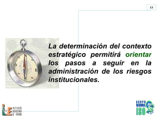La determinación del contexto estratégico permitirá  orientar  los pasos a seguir en la administración de los riesgos institucionales.  