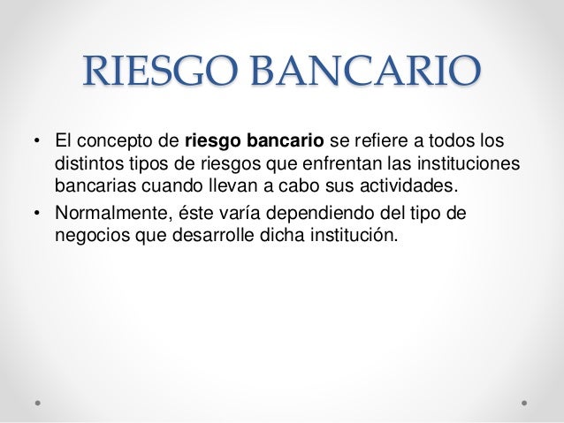 Riesgos bancarios