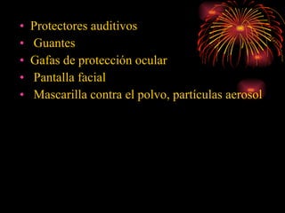 Protectores auditivos Guantes Gafas de protección ocular Pantalla facial Mascarilla contra el polvo, partículas aerosol 