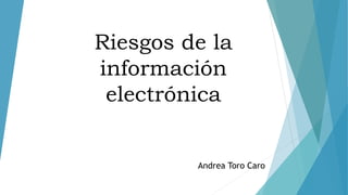 Riesgos de la
información
electrónica
Andrea Toro Caro
 