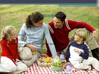 Libros consultados:
Acevedo, Victor (1998) Lo más Natural, Indenor S.A.
Bibliografía
 