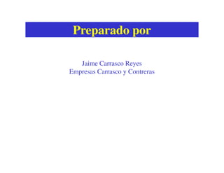 Jaime Carrasco Reyes
Empresas Carrasco y Contreras
Preparado porPreparado por
 