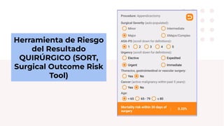 Sort Score Riesgos en cirugía - Univ. Vanesa Fasanella | PDF